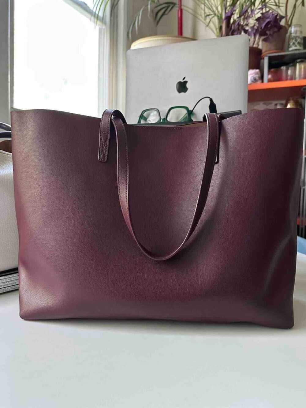 Leatherology Oxblood Tan Belmont Structured ToteBag w/ Wallet/Wristlet Like New